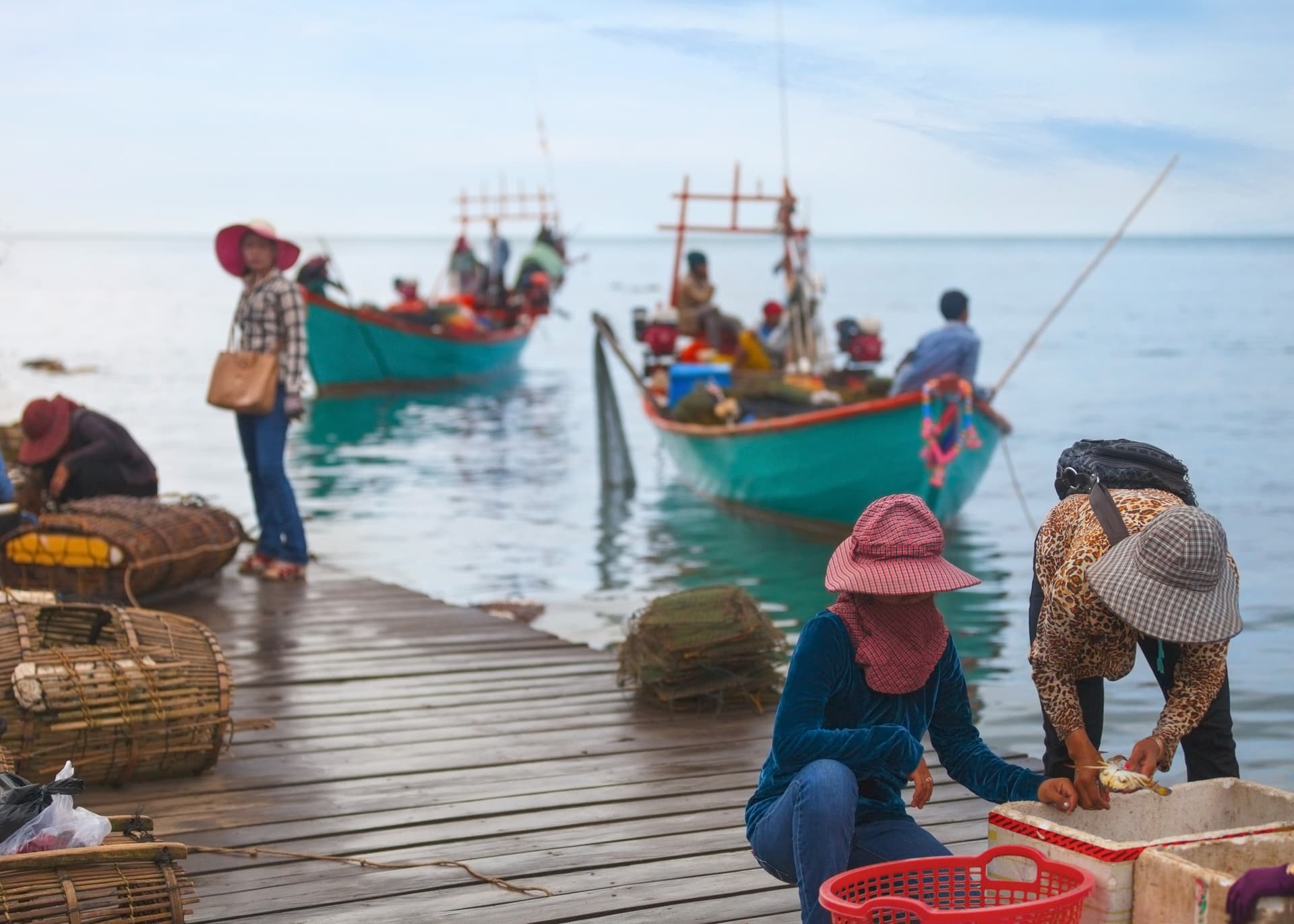 El mercado de cangrejos de Kep